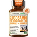 Glukosamin Sulfát s kyselinou hyaluronovou, Boswellia, Black Pepper & MSM dodatek - 5-in-1 Společné doplňky pro muže a ženy - Společné zdraví, mobilita a síla kostí - FSA způsobilé 60 Caps