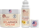 Arnica Cream & Arnica Gel Roll- On 2PK pro podlitiny a otok, Soothe Sore Muscles & Joints s vitamínem K, 30% Arnica Montana, Hyaluronic acid & L-Arginin