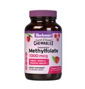 Bluebonnet EarthSweet Methylfolate 1000 mcg Cellular Active Coenzym 5-MTHF L Methyl Folate Supplementary - Prenatal & Energy Support - Non- GMO, Vegan, gluten- Free - Raspberry - 90 Žvýkací tablety