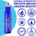 CoolHead Max Roll On, Natural Peppermint Essential Oil Migréna Relief, Podpora bolesti hlavy Roller, Rychlé chlazení Comfort pro vaši hlavu, 3 Pack