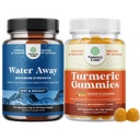 Svazek vodovodních kapalin Retention with Dandelion Leaf Extract & Green Tea for Bloating Relief and Turmeric Gummies for Dospělí Peach Flavor - Turmeric Curcumin with Black Pepper Extract and Ginger