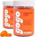 GOGO Fiber Gummies pro dospělé, 60 Počet (balení po 2) - Prebiotická Chicory Root Inulin Fiber Dodatek - Denní Gummy Fiber pro stravovací Gut zdraví - Non- GMO, Vegan & Cruelty- zdarma