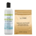 PURE ORIGINAL INGREDIENTS Hyaluronic acid and Zeleninový glycerin Bundle, Různé velikosti, Potravinová třída, bezvodý