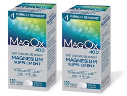 Mag- Ox 400 Magnesium Mineral Dieter Supplet Tablety, 483 mg oxid hořečnatý, léková třída, 120 Počet, (balení po 2)