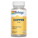 Solaray Copper 2 mg 2x124; Zdravá forma červených krvinek, imunitní a nervová funkce