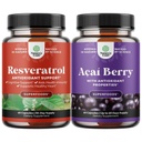 Balení Resveratrol Kapsle s AMPK Metabolický aktivátor pro metabolismus Zvýšení a Cellulární účinnost a Acai Berry Antioxidant Podpora žen a mužů pro imunitní systém a kognitivní zdraví