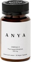 ANYA Omega 3 s 300mg DHA a EPA, čisté ingredience, non-GMO, 100% Vegan, gluten, Soy, a mléčné výrobky zdarma. Doplněk pro ženy, Prenatální poporodní vitamin pro kojení a Kojení