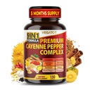 Organic Cayenne Pepper 9IN1 Komplex se skořicí, zázvor, kurkuma pro celkové zdraví, imunitní systém, Digestion Wellness (150 Počet (balení po 1))