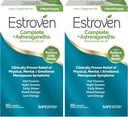 Estroven Complete + Ashwagandha Multi- Symptom Menopauza Dodatek pro ženy - Klinicky osvědčené přísady poskytují Menopauze Relief & Night Sweats + Hot Flash Relief * - 4 Měsíční dodávky (Balení 2)