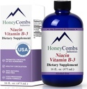 HoneyCombs vitamin B3 Niacin dodatek kapalné kapky - High potency vitamin B3 kapalné kapky pro muže a ženy - Udržovat trávicí systém, kůže, jazyk, energie a další - Vegan Niacin Drop (16 Fl oz)