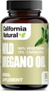Wild Oregano Oil Vegetariánské měkké kapsle - California Natural - Imunitary System & Digestive Support - Podpora Gut Health & Health Digestion - 100% Vegetariánské - 70% Carvacol - Herbal 90 Počet