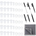 48 Kusy pomůcky pro sluch Tipy Domes Univerzální Domy pro Earbud Tip Nahrazení, BTE Příslušenství zvukového zesilovače a 7 Kusy Čisticí nástroje se sametovým sáčkem