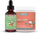 WONDER PAWS Milk Thistle Drops Plus kůže + Coat měkké Chews - pro psy Podpora jater a ledvin, Detox & Skin and Coat Health - Mléko Thistle 2 Ounces - Kůže + Coat 70 Chews