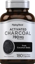 Piping Rock Activated Charcoal Pills PHAR124; 780 mg PHAR124; 180 Kapsle PHAR124; z Coconut Shells PHAR124; Non- GMO, gluten zdarma dodatek