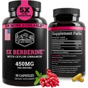 Black Forest 5X Berberine a Dihydroberberine dodatek (Super Berberine nyní 5X účinnější než pravidelný Berberine HCL) Nejlepší Dihydroberberine s Ceylon Skořice - Podobné Berberine Phytosome