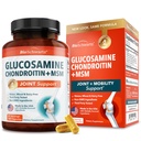 Glucosamine Chondroitin MSM Joint Support Supplement - Collagen Peptides, Turmeric and Ginger, Hyaluronic Acid, Glucosamine Chondroitin Sulfát pro Joint Comfort - Gluten Free, Non GMO, 180 Kapsle