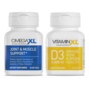 OmegaXL Joint Support Supplement - 60 Softgels & VitaminXL D3 High Potency Daily Vitamin D 5000 IU 125mcg Immunical Supplement (30 Softgels) - 2 balení
