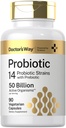Doctor 's Way Probiotický dodatek 124; 50 Miliardy aktivních organismů 124; 90 Kapsle 124; 14 Strains s prebiotický 124; pro muže a ženy 124; Vegetarian, Non- GMO, gluten zdarma
