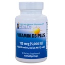 VITAMIN D3 PLUS - 125 mcg (5000 IU) Vitamin D3 CLAS124; Vitamin K2 (MK- 7) a vitamin A CLAS124; Přírodní forma vitaminu D CLAS124; Obsahuje tokotrienoly jako antioxidanty CLAS124; Non- GMO CLAS124; 150 Softgel Caps