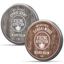 Viking Revolution Citrus and Sandalwood Beard Balm - Butter With Argan Oil, Softtener With Jojoba Oil, Moisturizer With Beeswax - Wax for men With Mango Butter (2oz, 2 Pack)