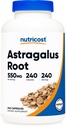 Nutricost Astragalus Kapsle 550mg, 240 Vegetariánské Kapsle - Non- GMO a gluten zdarma