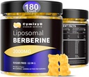 12 z 1 Berberine HCL Gummies- Vysoká biologická dostupnost Lipozomální berberine Gummies s pro ženy a muže, Berberine s Ceylon Skořice & Vegan doplněk - AMPK Activator (180 Počet)