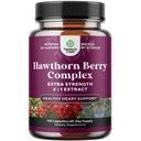 Vysoké síly Hawthorn Berry Kapsle - Čistá antioxidant Hawthorn Berry Dodatek s Listem & Květinový extrakt 4: 1 pro zdravé srdce a stravení - Energetická podpora pro muže a ženy - 120 Count Pack