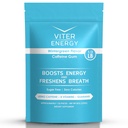 Viter Energy Caffeined Gum 60mg Caffeine, B Vitamíny, Guarana, Sugar Free. (Wintergreen, 8oz, Bulk Bag)