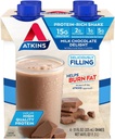 Atkins Milk Chocolate Delight Protein Shake, 15g Protein, Nízký glycemický, 2g Net Carb, 1g Cukr, Keto Friendly, 4 Počet