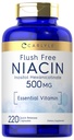 Carlyle Niacin Flush zdarma 500 mg PHARMAN 124; 220 tobolek PHARMAN 124; Non- GMO a gluten zdarma esenciální vitamín