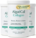 ALGAECAL Collagen - 4 Klinicky podporované Peptidy VERISOL ®, FORTIGEL ®, UC-II ®, FORTIBONE ®, Anti- Aging Hydrolyzed Collagen Powder, 3 balení, Made in USA