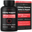Ledviny Cleanse Detox 124; 22- in-1 Ledviny Support Supplement Cranberry Pills Extract 124; Extra Strength Repair & Flush Premium Formule 124; Močové Tract Zdraví pro ženy & Muži 124; 60 Vegan Kapsle