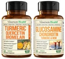 Quercetin s Bromelain a kurkumin a Glucosamine Chondroitin MSM a doplňkem společné podpory Turmeric