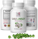 antioxidační doplňky - GARLIE AND PARSLEY ODORLESS FORMULA - česnekové doplňky, česnekové a petrželové doplňky, petrželové doplňky, bez zápachu česnekové doplňky, petržel - 1B 100 Softgels