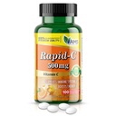 America Medic & Science Rapid-C 500mg vitamin C dodatek (1 balení 100 tablet) Energy Booster, Denní imunitní systém Podpora, Antioxidant current 124; Vegan, Non- GMO potažená kyselina askorbic pro dospělé muže a ženy