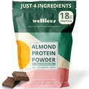 wellious mandlový protein prášek (čokoláda) - 18 Grams of Pure Healthiest Vegan Protein for Women & Men - Perfect gluten- Free, Soy- Free & Smooth Gut Friendly Protein Powder for Sports Nutrition