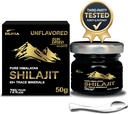 Autentické Shilajit Pure Himalayan Organic Shilajit Resin- Gold + Stupeň s 85 + stopové minerály s 75% Fulvic Acid, Celková energie a imunitní podpora, Pure Shilajit pro muže a ženy, 50g