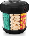 Extra velký doplněk Pořadatel s XL 7 Compartments, TPU Soft Lid snadno naložit a použít Pill Dispenser, 1 měsíc Jumbo Vitamin Holder Medicine Pořadatel