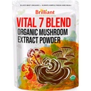 Ellie 's Best 7 Houba Powroom Extract Blend Dodatek Organic 114 Serving High Potency Double Extraded Cordyceps, Reishi, Turkey Tail, Chaga, Lion' s Mane - 4oz