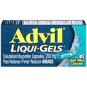 Advil Liqui- Gels Pain Reliever and Fever Reducer, Pain Medicine pro dospělé s Ibuprofen 200mg pro bolest hlavy, záda, menstruační bolest a kloubní bolest - 40 Tekuté plněné kapsle