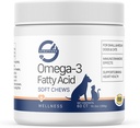 Stratford Pharmaceuticals EZ Chew Omega 3 mastné kyseliny měkké žvýkací Max Strength - Dog Omega 3 Dodatek - Měkké žvýkání s rybím olejem pro psy - Malé a střední psi - 60 Měkkých žvýkaček