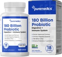 Volba Vzorec Probiotika 180 Milionů CFU - 18 Strany + Lactoferrin + Prebiotika - Imunitní, Digestivní & Gut Zdraví - Zácpa, Průjem, Plyn & Bloating - pro ženy a muže - 120ct