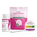 NutraBlast kyselina boritá Vaginální Suppositors 600mg (30 Počet) w / Jednorázové vaginální suppozitory (15- Pack) a Feminin pH Testing Strips 3.0-5.5 (100 Tests Roll)