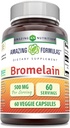 Amazing Applicas Bromelain 500mg 2400 GDU, 60 Veggie Kapsle 124; Non- GMO CLAS124; Gluten Free CLAS124; Made in USA CLAS124; Ideální pro vegetariány