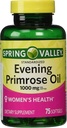 Evening Primrose Oil Ženské zdraví doplněk stravy, 1000 mg, 75 Počet
