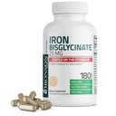 Bronson Iron Bisglycinate 25 mg Gentle on The Stomach, Podporuje výrobu energie a zdravé červené krvinky - non- constipating Formule - Non GMO, 180 Vegetariánské kapsle