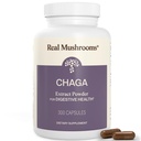 Real Houby Chaga Houba Kapsle - Organic Chaga Extract Powder s Extract Powder for Wellness & Energy Support- Vegan, Non- GMO, 300 Kapsle - Organic Houbový dodatek