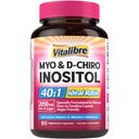 Inositol dodatek, Myo- Inositol & D- Chiro Inositol Fertility doplňky pro ženy, 40: 1 Ideální poměr, Hormon Balance a Ovaria Podpora, 80 Vegan Kapsle