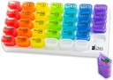 Měsíční Pill Organizátor - 31 Day Pop Out Pill Pous pro doplňky, Vitamíny a léky - Ideální pro denní použití & Travel - Rainbow