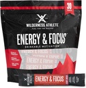 Wilderness Athlet - Energy & Focus Official 124; Energy Booster for Women & Men - Energy Drink Mix with Natural Caffeine - Low- Carb, Nulový cukr Energy Drink Powder - 30 Serving Energy Drink Packets (Cherry)